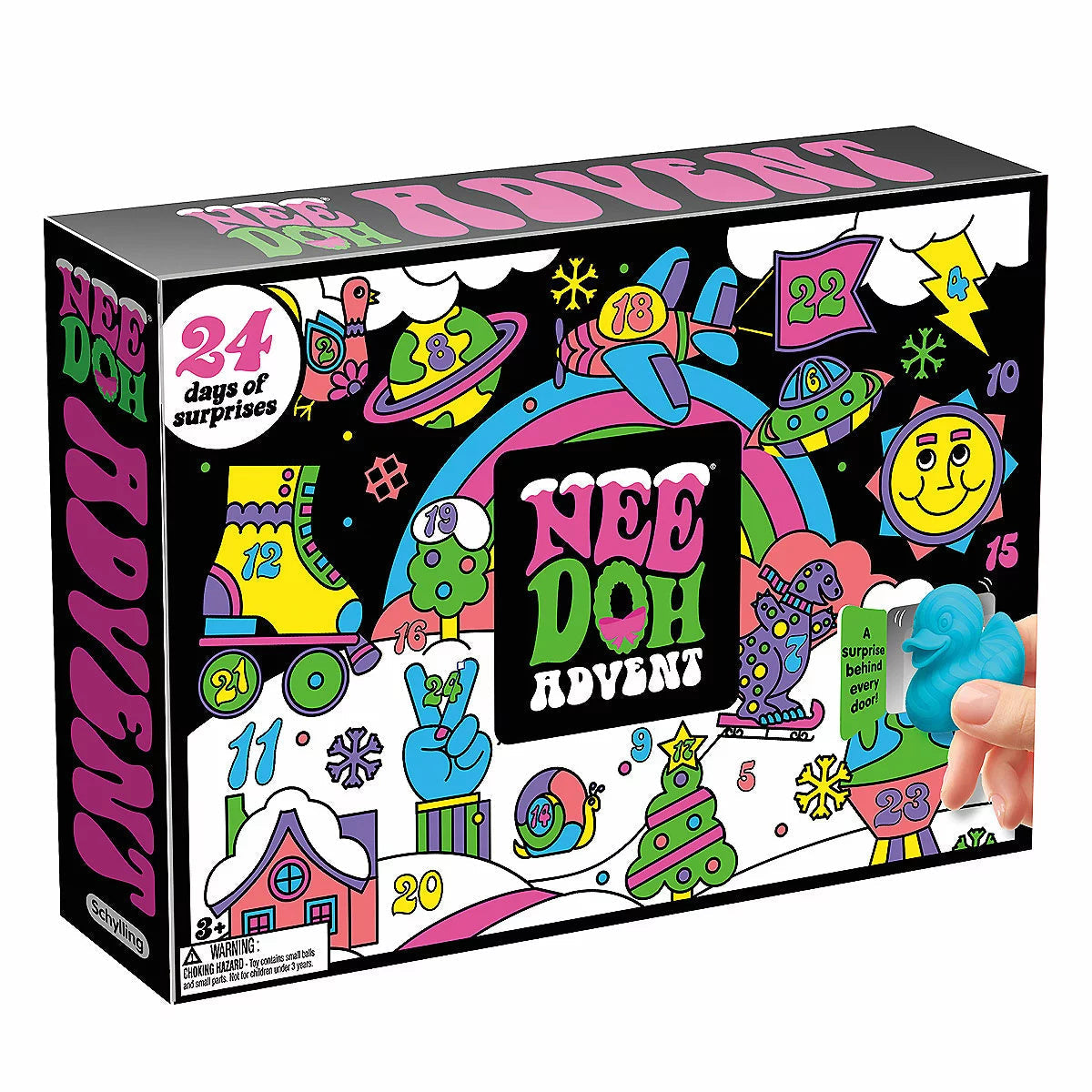 Advent calendar box photographed on a plain background