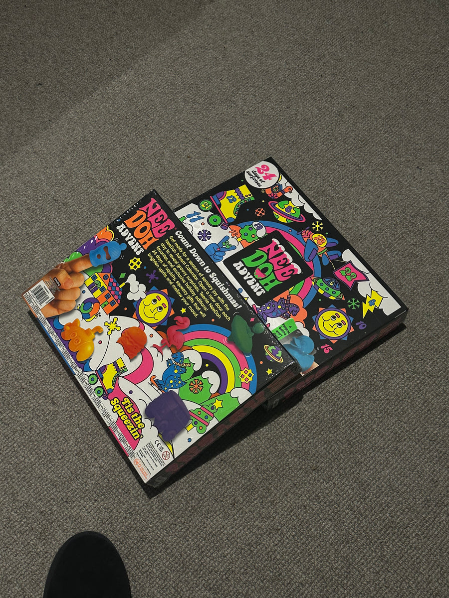 Customer photo of two calendar boxes on the floor